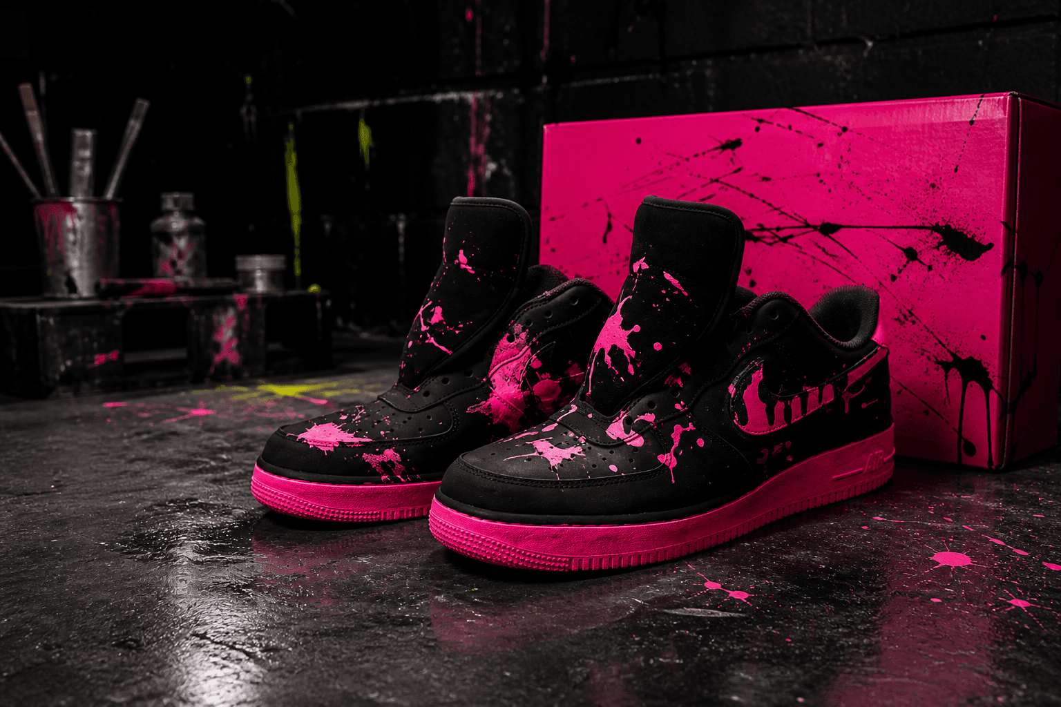 Pink Splatter Blackout Low alternate sneaker shot